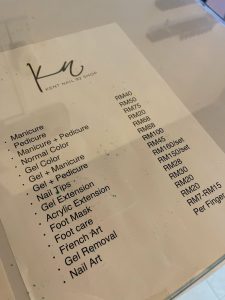 kent_nail_マレーシアおすすめネイルサロン料金表_PriceList